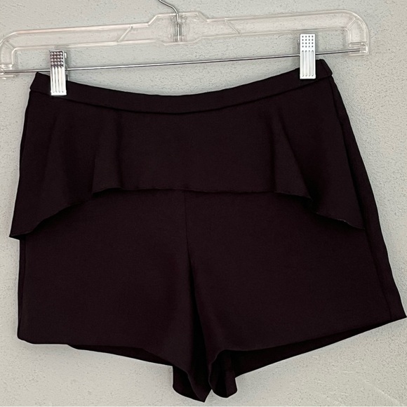 Maje Farra Black Shorts Ruffle Front Pull On Minimalist Contemporary Size Small - Picture 4 of 14